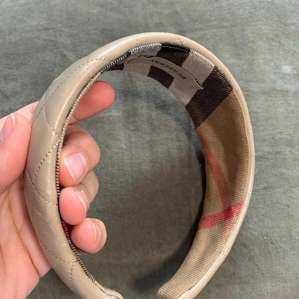 Burberry Quilted Leather Women's Headband - Picture 4 of 5
